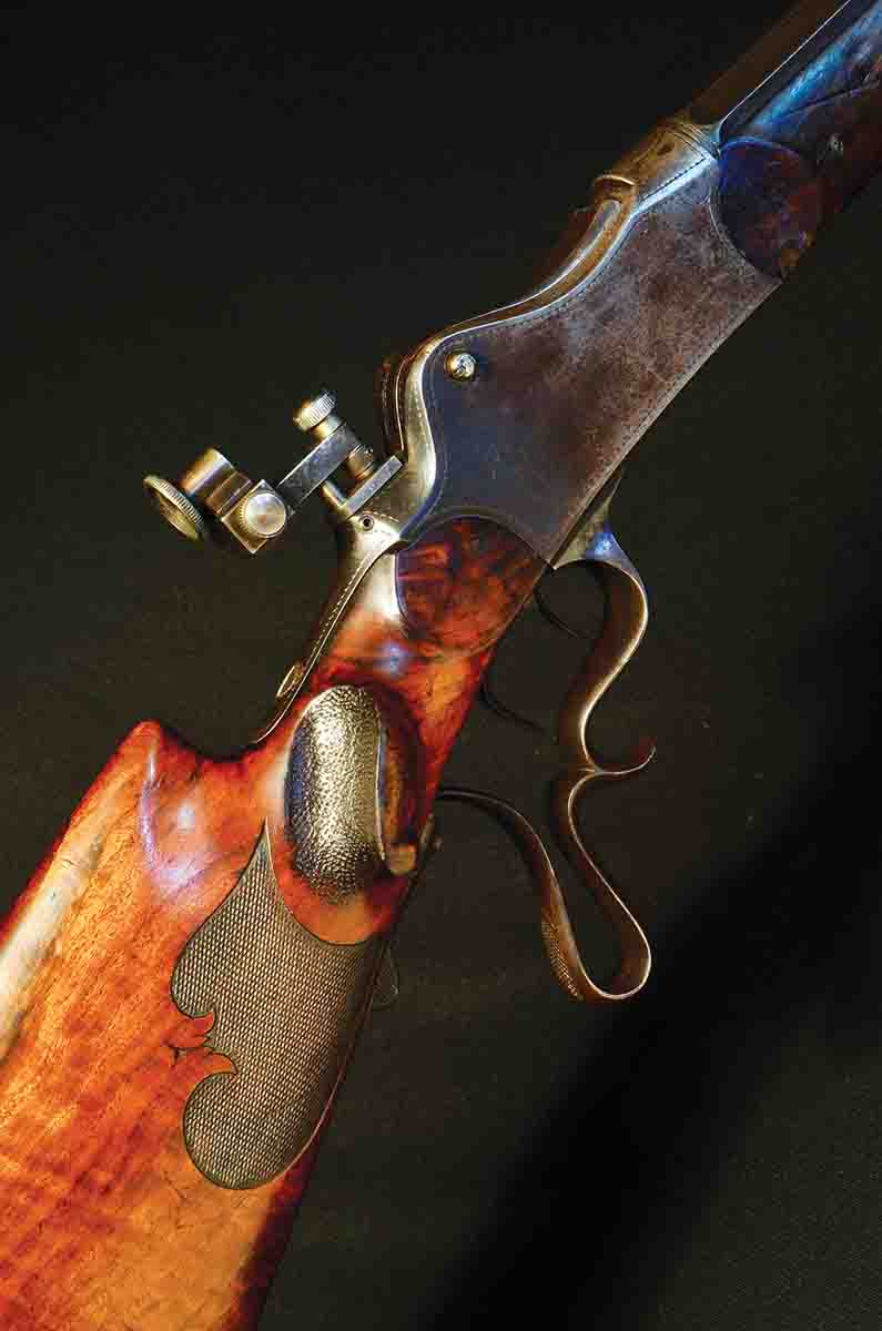 The rifle is believed to be very early (circa 1880) and is chambered for one of the early large-caliber cartridges derived from the .43 Mauser of 1871.